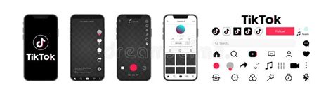 Tiktok Interface Profile Tempale For Social Media Tiktok Symbol In