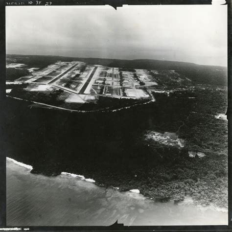 Aerial photograph of Anderson Air Force Base (probably) on Guam, 1945 ...