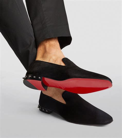 Mens Christian Louboutin Red Marquees Suede Loafers Harrods UK