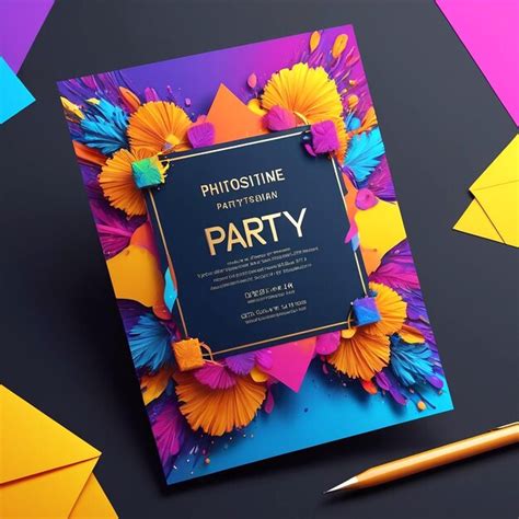 Premium Photo | Creative Professional Vibrant Party Invitation Cards Design