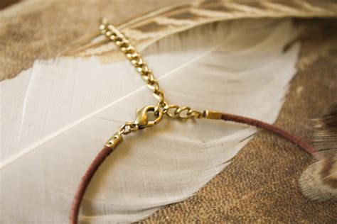 Leather Macrame Anklet Brass Anklets Leather Anklet Tribal Etsy