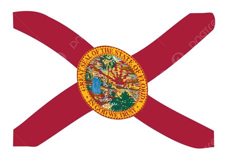 Waving Florida State Flag Graphic Red National Vector Graphic Red