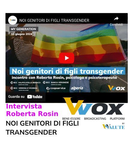 Libro Noi Genitori Di Ragazzi Transgender Roberta Rosin Intervistata Da VWOX Ass Con Te