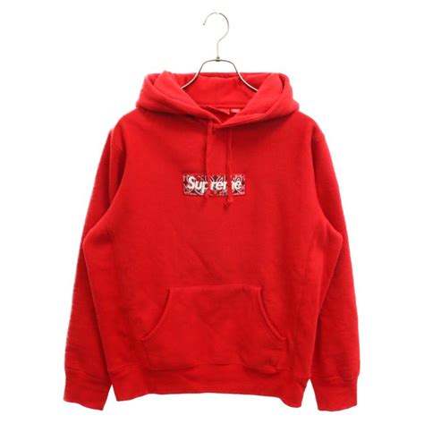 Supreme シュプリーム 19aw Bandana Box Logo Hooded Sweatshirt バンダナボックスロゴプルオーバーパーカー レッド 2024d240019