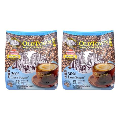 Old Town Instant Premix White Coffee Less Sugar 525G 15 STICKS Pack Of