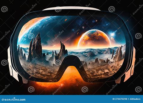 Vr Headset Double Exposure 3d Glasses with Journey To Space and Planet ...