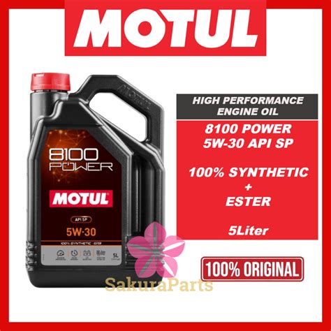 Motul Power W Ester Synthetic Engine Oil Liter Shopee