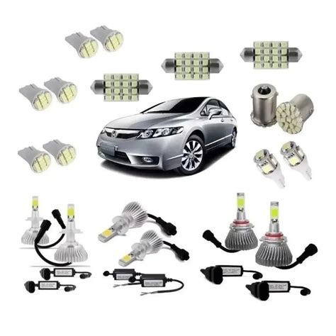 Kit Lampada Super Led Farol Alto Baixo Milha Led New Civic Shopee