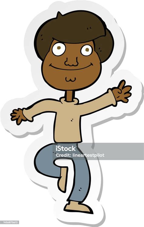 Sticker Of A Cartoon Dancing Man Stock Illustration Download Image