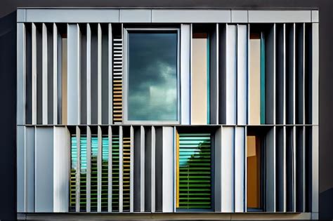 Premium Ai Image Window Louver With Vertical Louvers Providing