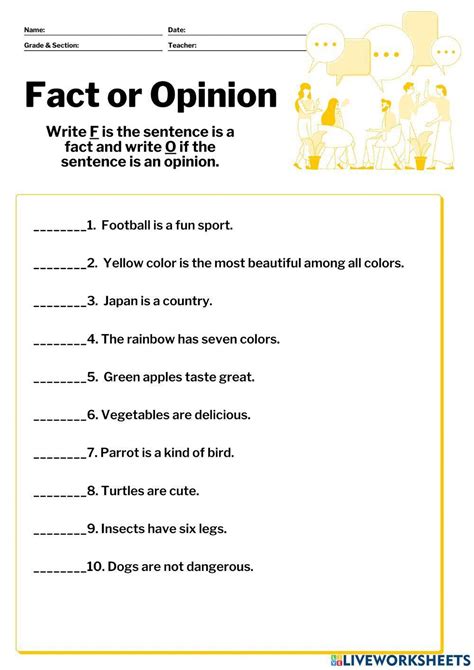 Fact Or Opinion Worksheet Years Cgp Plus Worksheets Library