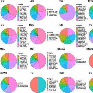 The proportions of clinical trials on CAR-T cell therapy targets in ...