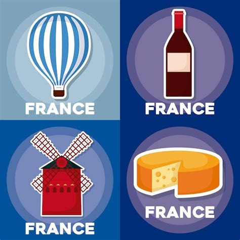 Premium Vector France Icon Set