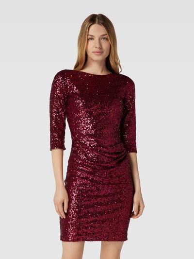 Paradi Knielanges Cocktailkleid Mit Paillettenbesatz Bordeaux Rot