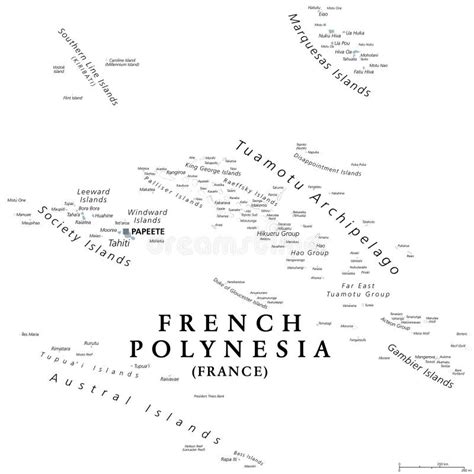 Carte Politique Grise De La Polyn Sie Fran Aise Avec Papier Majuscule