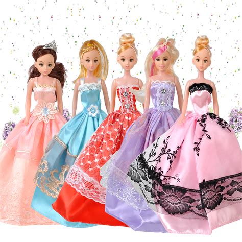 5 Pack Princess Wedding Dress Party Dress/Clothes/Gown Outfits for ...