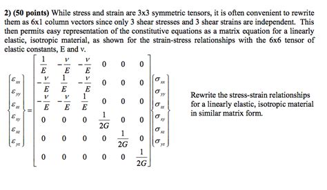 Solved While Stress And Strain Are 3times3 Symmetric