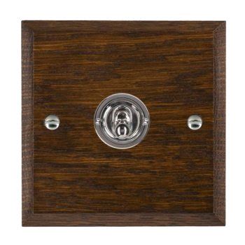 Hamilton Woods Chamfered Dark Oak Gang Ax Way Toggle Switch With