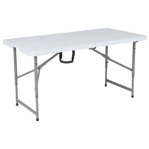 Flash Furniture Table pliante en plastique blanc granit pliable à