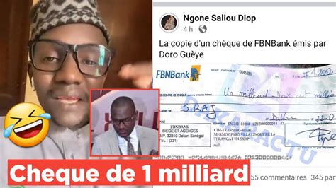 Lamignou darou Le Chèque de Un Milliard Pour Doro Guéye Allahou