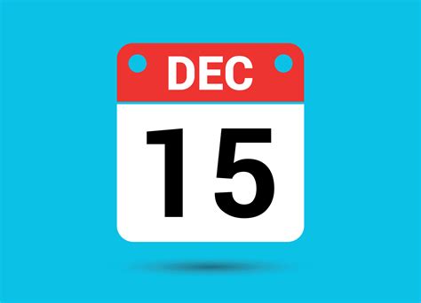 December 15 Calendar Date Flat Icon Day 15 Vector Illustration 34900001 ...