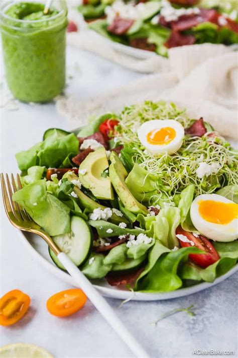 Cobb Green Goddess Salad Gluten Free Low Carb Paleo A Clean Bake