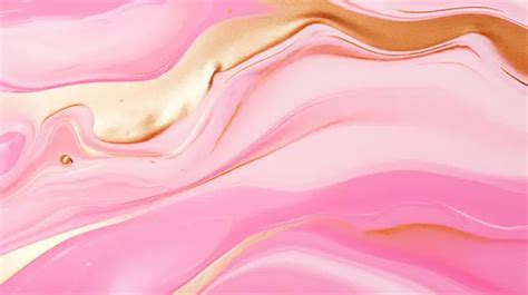 Gleaming Marbled Elegance Pink And Gold Blend Of Liquid Marble Texture