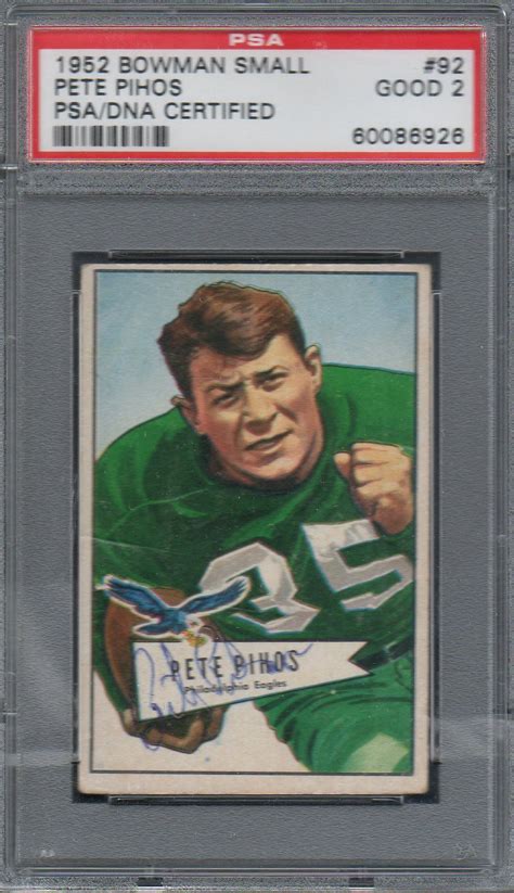 1952 Bowman Small Football Card 92 Pete Pihos Philadelphia Eagles