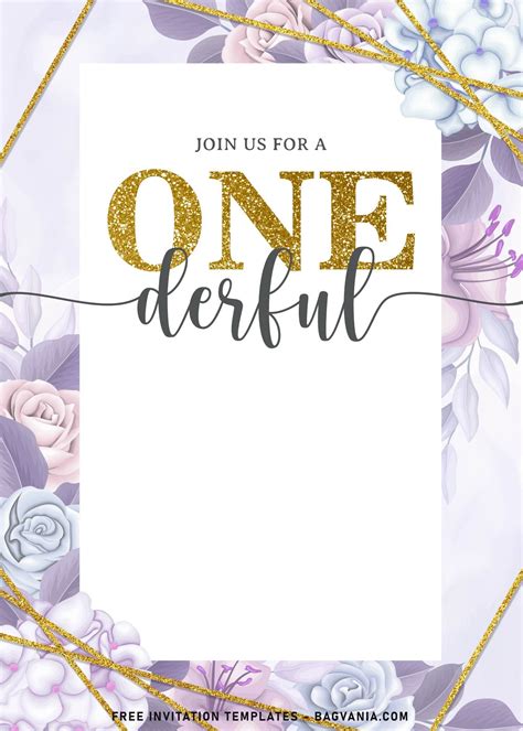 9 gorgeous floral onederful first birthday invitation templates – Artofit