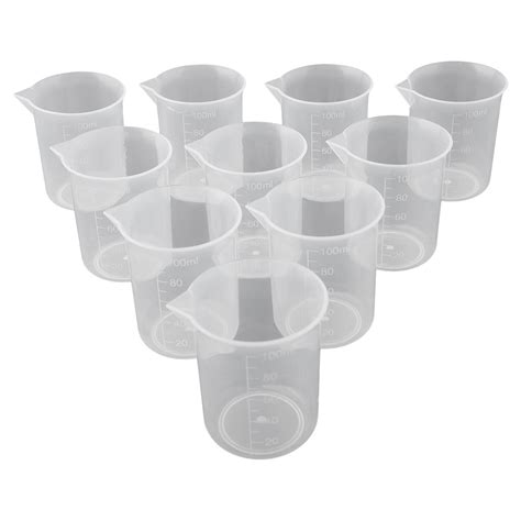 Pcs Plastic Cups Lab Ml Clear Plastic Graduated Measuring Beaker