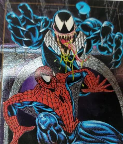 SPIDER MAN VS VENOM 1992 Skybox Marvel Masterpieces Battle Spectra 4 D