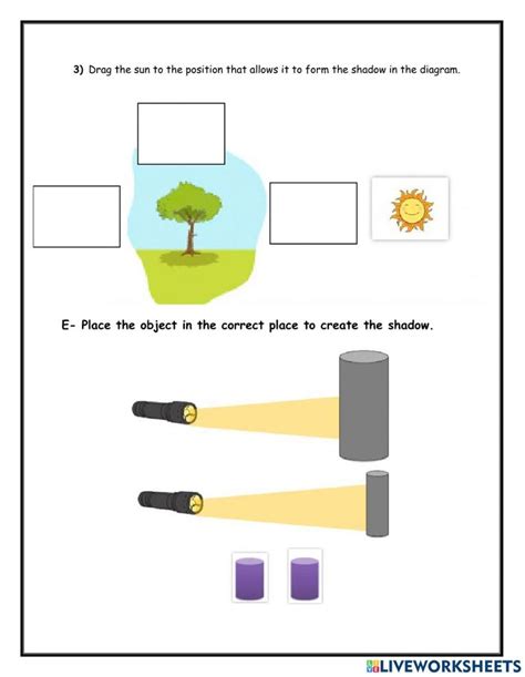 Lights And Shadows Worksheet Light And Shadow Science Projects For