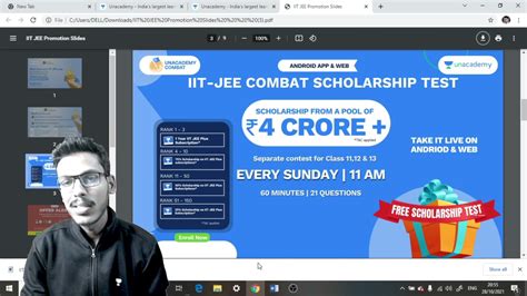 Iit Jee Free Combat Scholarship Test Unacademy On Sunday Youtube