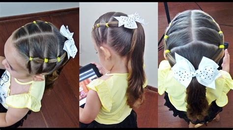 Penteado Infantil fácil ligas e amarração para escola YouTube