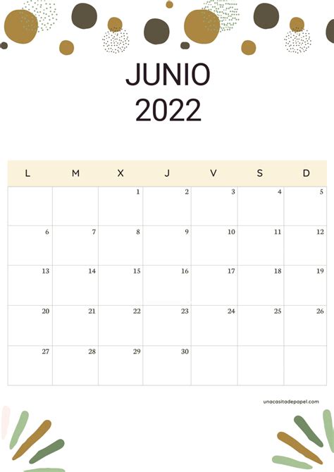 Calendario Junio 2022 Para Imprimir Gratis Paraimprimirgratis