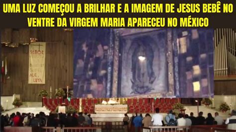 Uma Luz Come Ou A Brilhar E A Imagem De Jesus Beb No Ventre Da Virgem