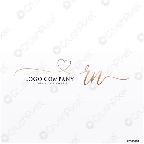 Initial Rn Beauty Monogram And Elegant Logo Design Stock Vector