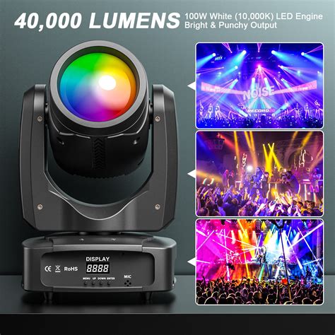 W Led Moving Head Beam Dmx Spot Gobo Prisma B Hnenlicht Dj