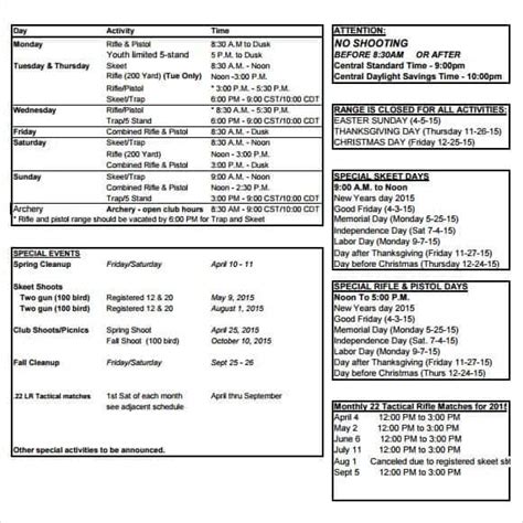 12+ Shooting Schedule Templates Word Excel PDF - Word Excel Fomats