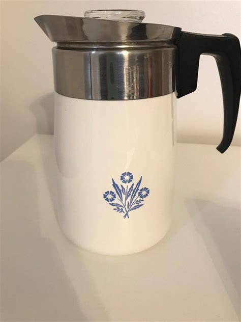 Vintage Corning Ware Cup Coffee Carafe Blue Cornflower