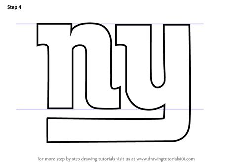 Learn How To Draw New York Giants Logo Nfl Step By Step Drawing