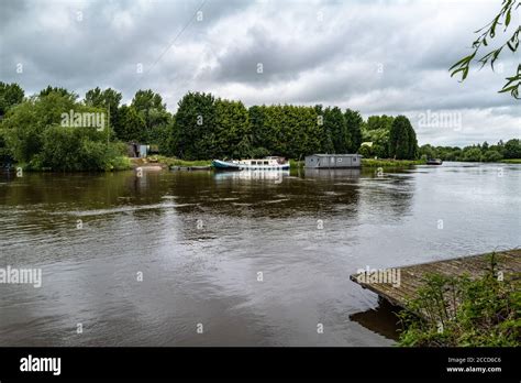 Looking Across The River Trent At Farndon In Nottinghamshire Towards