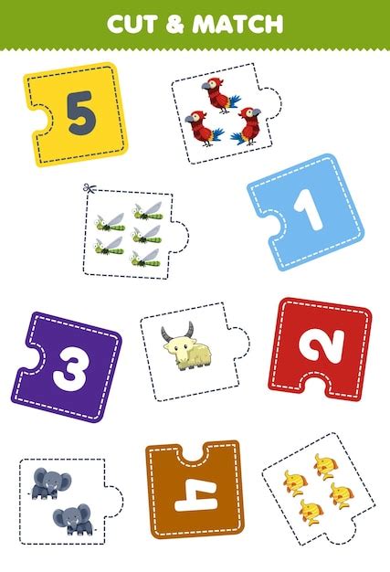 Lernspiel F R Kinder Schneiden Sie Ein Puzzleteil Aus Und Passen Sie Es