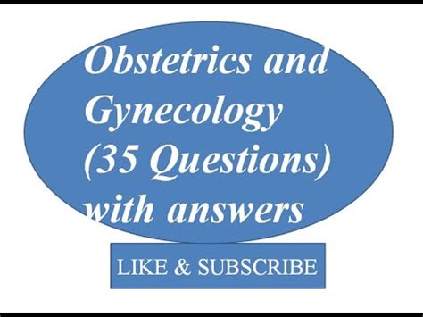 Obstetrics And Gynecology Questions With Answers Youtube