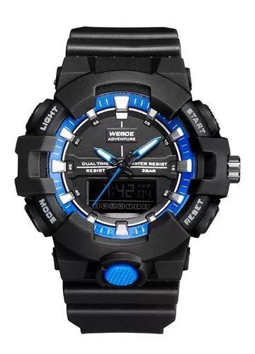 Reloj Weide Anadigi Wa3j8006 Para Hombre Negro Y Azul MercadoLibre