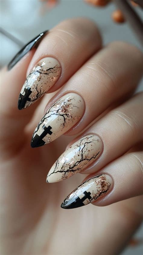 Nude Halloween Nail Ideas For A Classy Creepy Look Lookosm