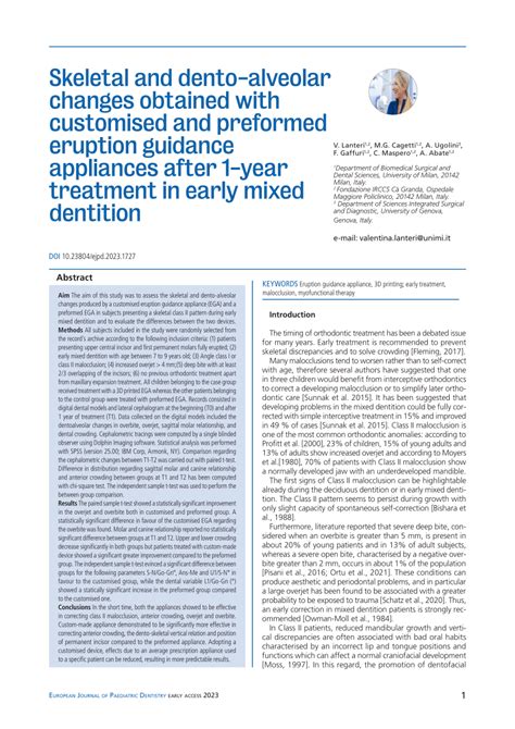 PDF Skeletal And Dento Alveolar Changes Obtained With Customised And