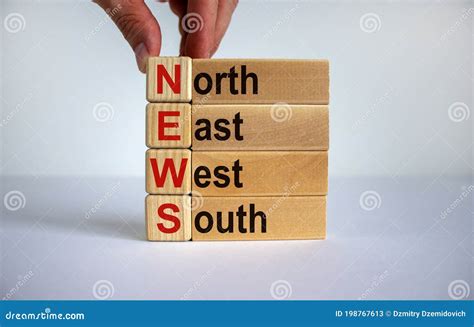 Concept Words `news, North, East, West, South` on Wooden Cubes and ...