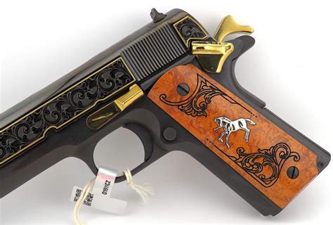 Sk Exclusive Colt Gov Genuine Texas Mesquite Burl Engraved Rampart