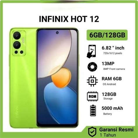 INFINIX HOT 12 6 128 GARANSI RESMI Lazada Indonesia